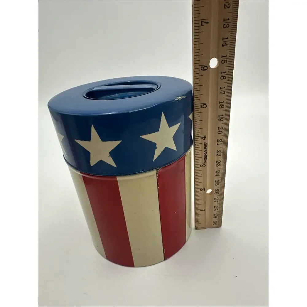 Vintage Vandor Imports Made In Japan Canisters Set Of 4 American Flag Design